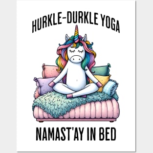 Hurkle-Durkle Yoga Namast'ay in my bed funny Scottish slang Posters and Art